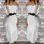 Modern női ruha 3/4 ujjal, fehér színben