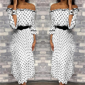 Modern női ruha 3/4 ujjal, fehér színben