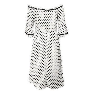 Modern női ruha 3/4 ujjal, fehér színben