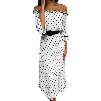 Modern női ruha 3/4 ujjal, fehér színben