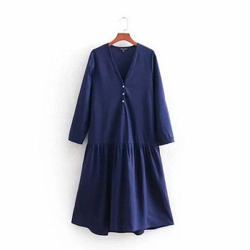 Kék színű, hosszú ujjú női ruha