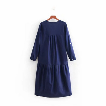 Kék színű, hosszú ujjú női ruha