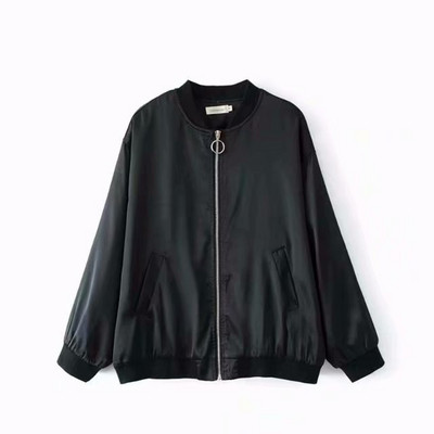 Geaca de dama cu maneci lungi si fermoar in doua culori