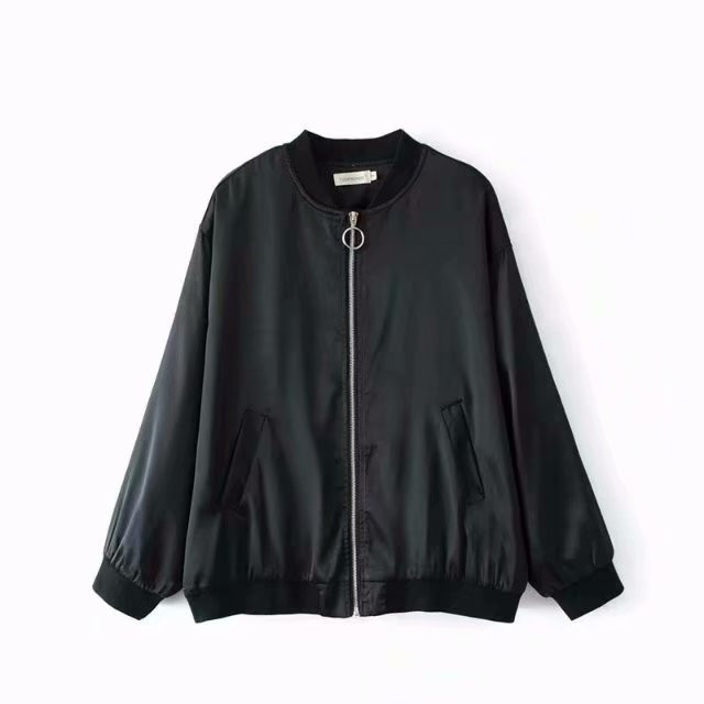 Geaca de dama cu maneci lungi si fermoar in doua culori