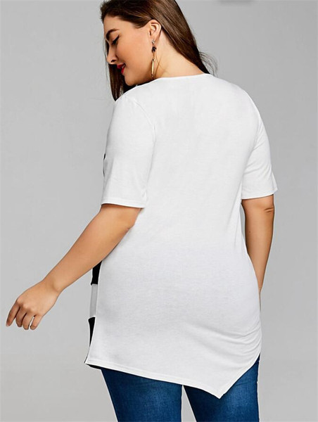 Lezser női hosszú póló fehér rátéttel