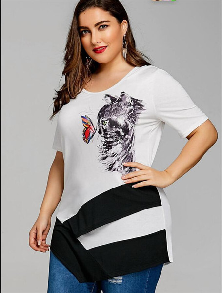 Lezser női hosszú póló fehér rátéttel