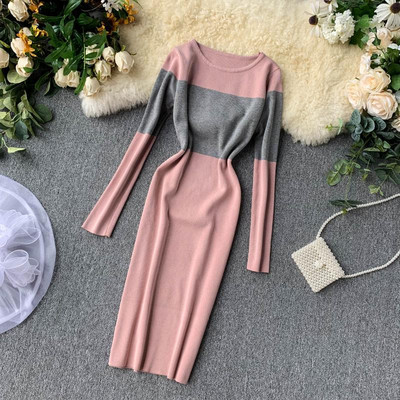 Őszi női ruha hosszú ujjal, négy színben