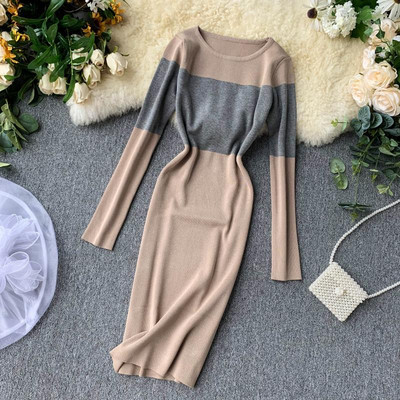 Őszi női ruha hosszú ujjal, négy színben