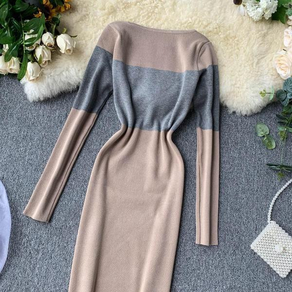 Őszi női ruha hosszú ujjal, négy színben