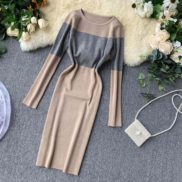 Őszi női ruha hosszú ujjal, négy színben