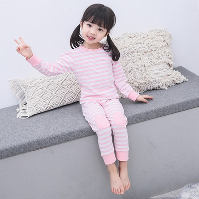 Csíkos gyerek pizsama két színben lányoknak