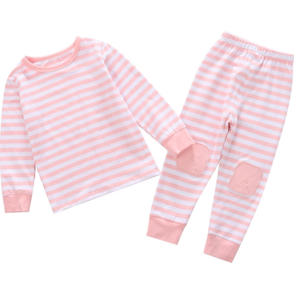 Csíkos gyerek pizsama két színben lányoknak