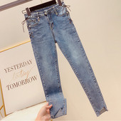 Blugi de dama moderni cu cravate element