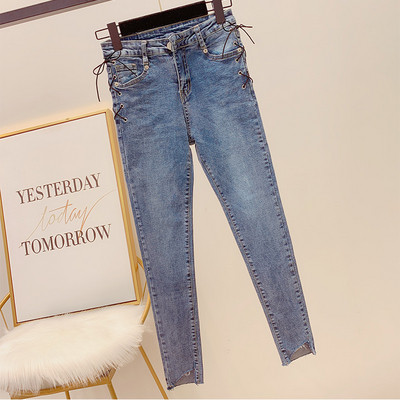 Blugi de dama moderni cu cravate element