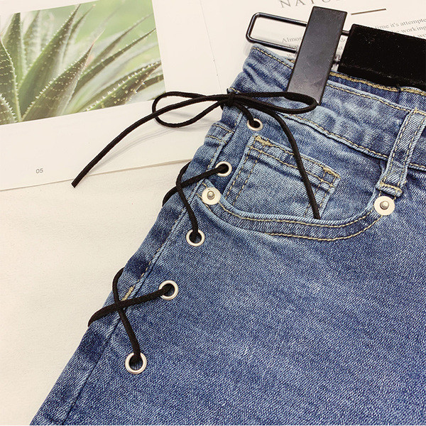 Blugi de dama moderni cu cravate element