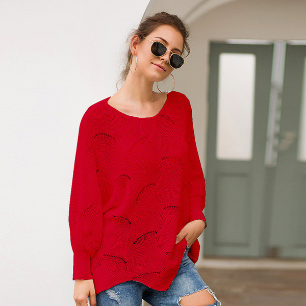 Modern női blúz, hosszú ujjú, O-nyakú több színben