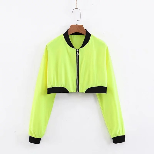 Női sport-alkalmi kabát - rövid zöld színű modell