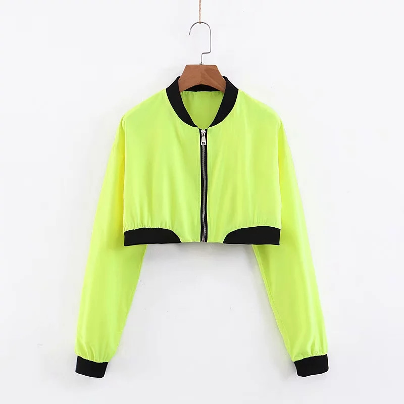 Női sport-alkalmi kabát - rövid zöld színű modell