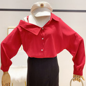 Női ing galléros és hosszú ujjú négy színben