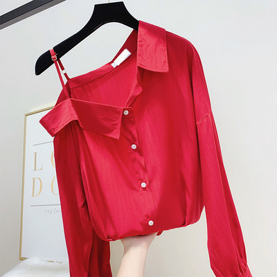 Női ing galléros és hosszú ujjú négy színben