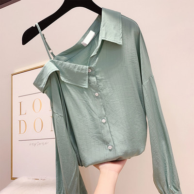 Női ing galléros és hosszú ujjú négy színben