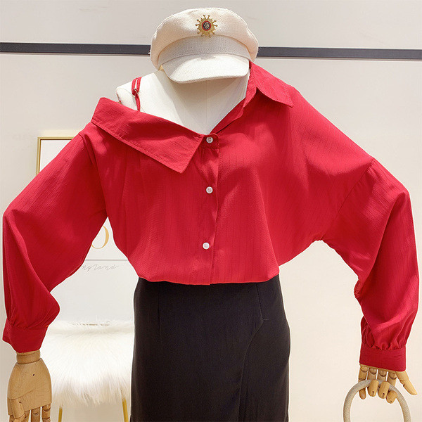 Női ing galléros és hosszú ujjú négy színben