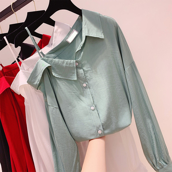 Női ing galléros és hosszú ujjú négy színben