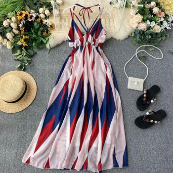 Rochie moderna de dama lunga cu bretele subtiri