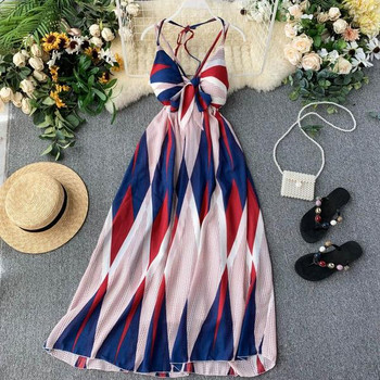 Rochie moderna de dama lunga cu bretele subtiri