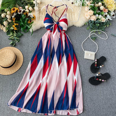 Rochie moderna de dama lunga cu bretele subtiri