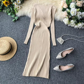 Rochie casual de dama cu maneci lungi in trei culori