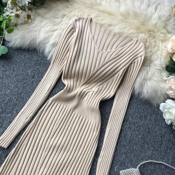 Rochie casual de dama cu maneci lungi in trei culori