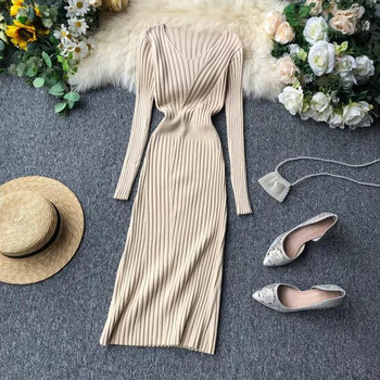 Rochie casual de dama cu maneci lungi in trei culori