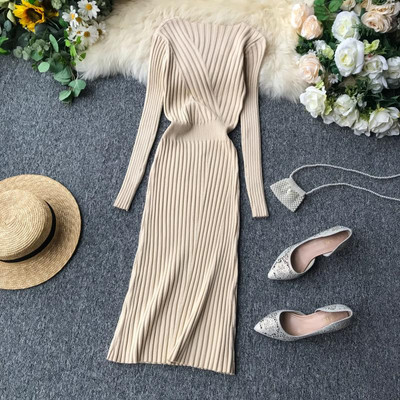 Rochie casual de dama cu maneci lungi in trei culori