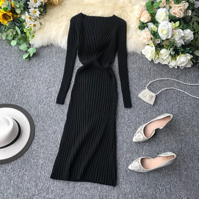 Rochie casual de dama cu maneci lungi in trei culori