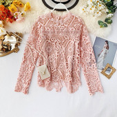 Bluza dama din dantela cu decolteu O in mai multe culori