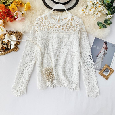 Bluza dama din dantela cu decolteu O in mai multe culori