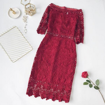 Rochie de dama eleganta din dantela cu maneci 3/4 in mai multe culori