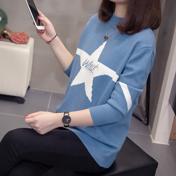 Pulover casual dama cu guler inalt in doua culori