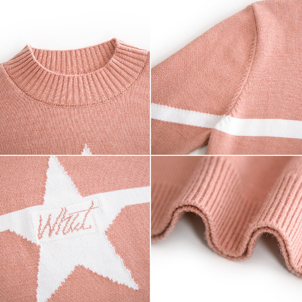 Pulover casual dama cu guler inalt in doua culori