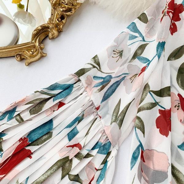 Új modell virágmintás, széles ujjú női ing több színben