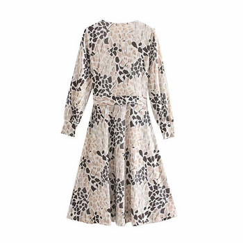 Rochie de dama cu decolteu in V si cravate in talie - doua culori