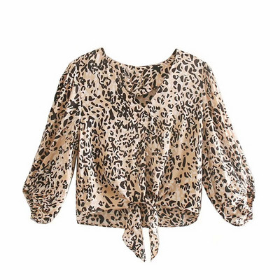 Modern női ing leopárd mintával és fűzővel