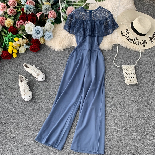 Hosszú női overál különböző színekben csipkével