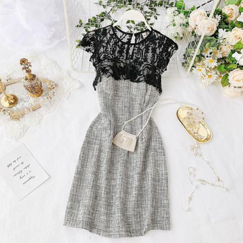 Rochie moderna de dama cu element de dantela in mai multe culori