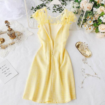 Rochie moderna de dama cu element de dantela in mai multe culori