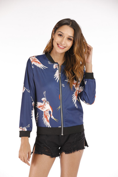 Modern női őszi kabát cipzárral és hosszú ujjal több színben