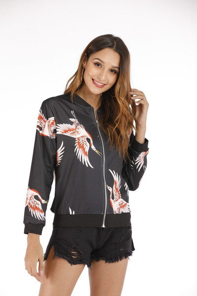 Modern női őszi kabát cipzárral és hosszú ujjal több színben