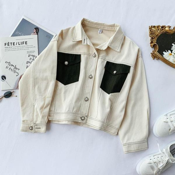 Női alkalmi farmerdzseki fehér színben