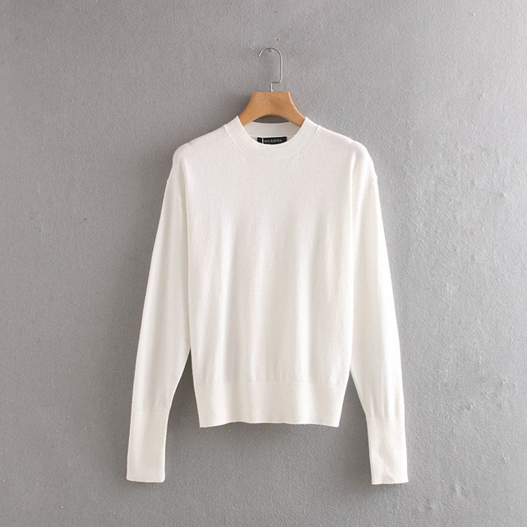 Pulover de dama din tricotat subtire model uni - mai multe culori